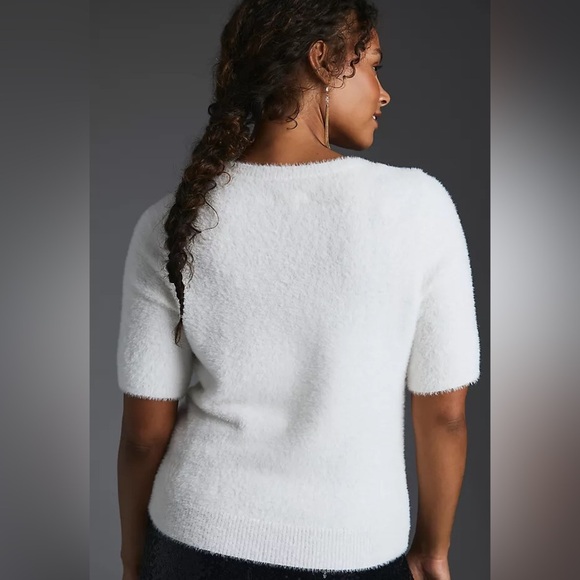 Maeve Scoop Neck Eyelash Sweater Tee L - Picture 2 of 12